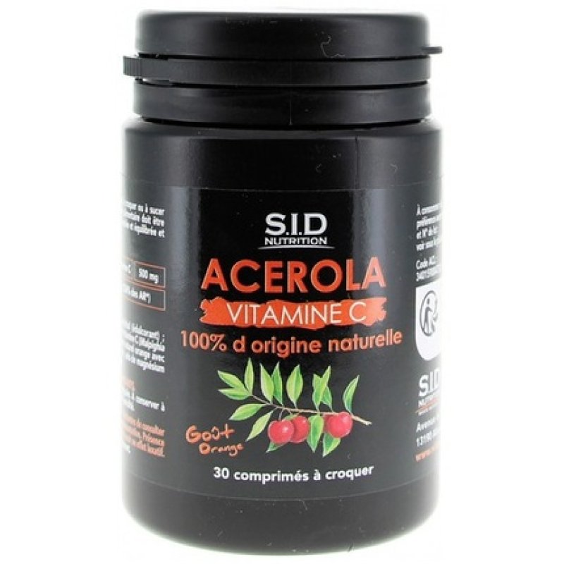 Sid Nutrition Acerola Vitamin C Dietary Supplement 30 Tablets