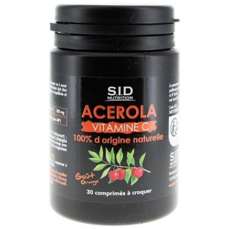 Sid Nutrition Acerola Vitamin C Dietary Supplement 30 Tablets