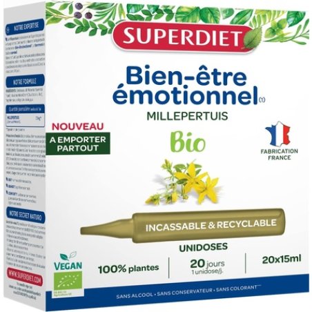 Superdiet Organic St. John's Wort for Emotional Well-Being - Travel Size 20