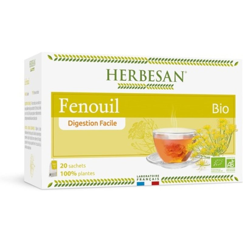 Herbesan Fennel Infusion Organic Easy Digestion 20 Sachets