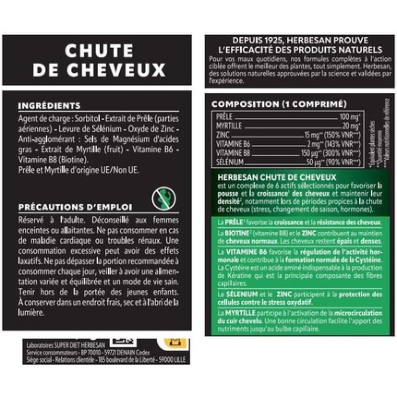 Herbesan Hair Loss Growth & Density Supplement with 6 Active Ingredients