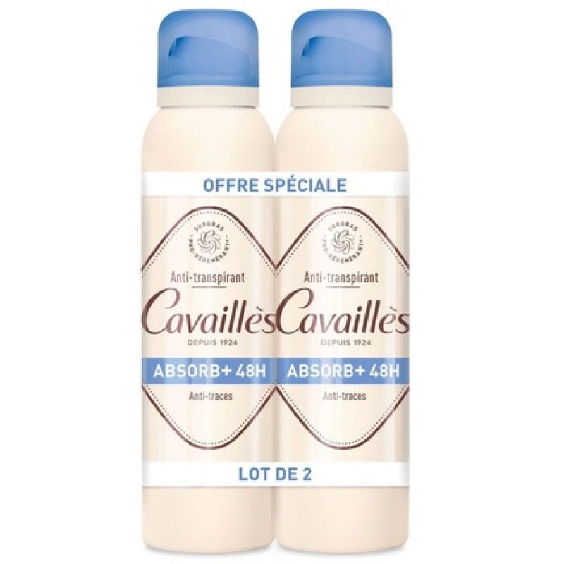 Cavaillès Absorb Anti-Transpirant Deodorant 48h Spray 150ml - Pack of 2