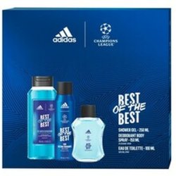Adidas Uefa Best Of The Best Gift Set - Eau De Toilette 100 Ml, Deodorant Spray 150 Ml, And Shower Gel 250 Ml