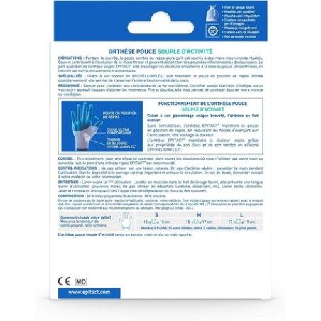 Epitact Supple Proprioceptive Orthosis for Painful Left Hand Thumb - Size M