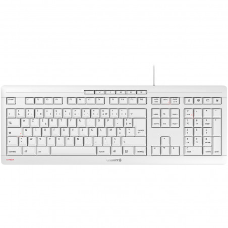 CHERRY STREAM KEYBOARD Clavier filaire, blanc grisé, USB, AZERTY - FR