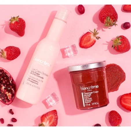 Blancrème Strawberry Body Scrub 175ml - 100% Natural Ingredients - Made in France - Exfoliating Body Scrub for Women &