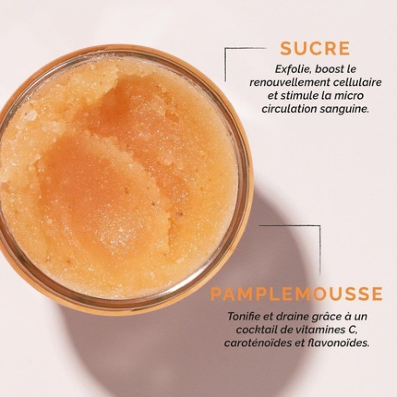 Blancrème Body Scrub with Grapefruit Peel and Essential Grapefruit Oil 175ml - Made in France 99% Natural Ingredients