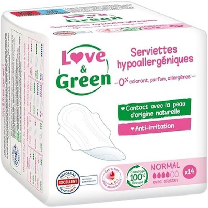 Love & Green Eco-Friendly Hypoallergenic Sanitary Towels