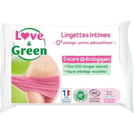 Love & Green Intimate Wipes 20 Wipes