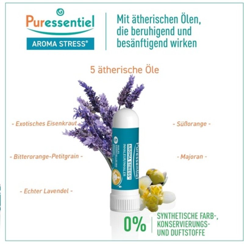 Puressentiel Aroma Stress Inhaler with 5 Essential Oils 1ml