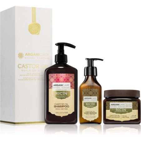 Arganicare Ricin Hair Growth Accelerator Program Set - Gift Package for Hair Growth Stimulation