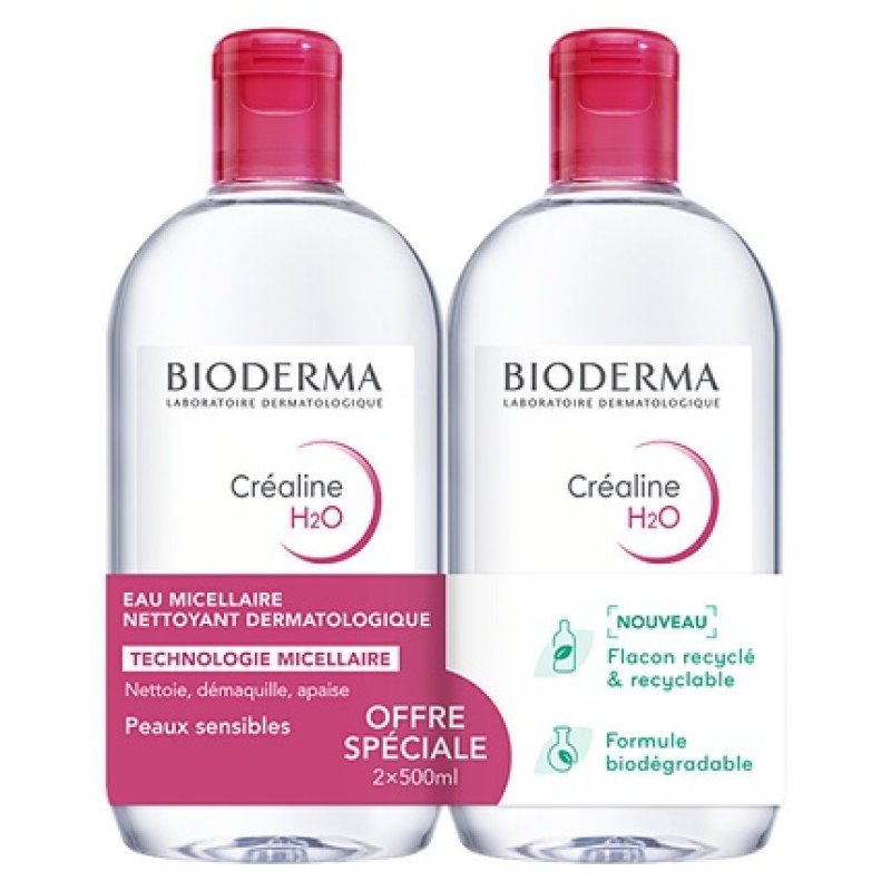 Bioderma Crealine H2o Cleansing Micellar Water Set - 2 X 500 Ml