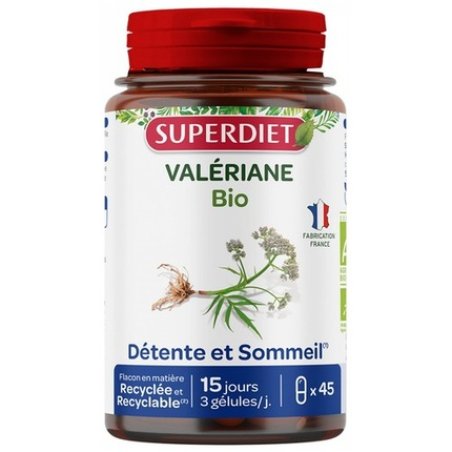 Superdiet Valerian Organic Dietary Supplement 45 Capsules