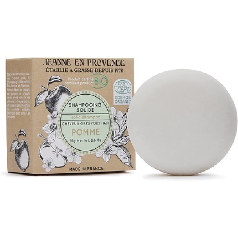 Jeanne En Provence Solid Apple Shampoo Organic 75g Made in France