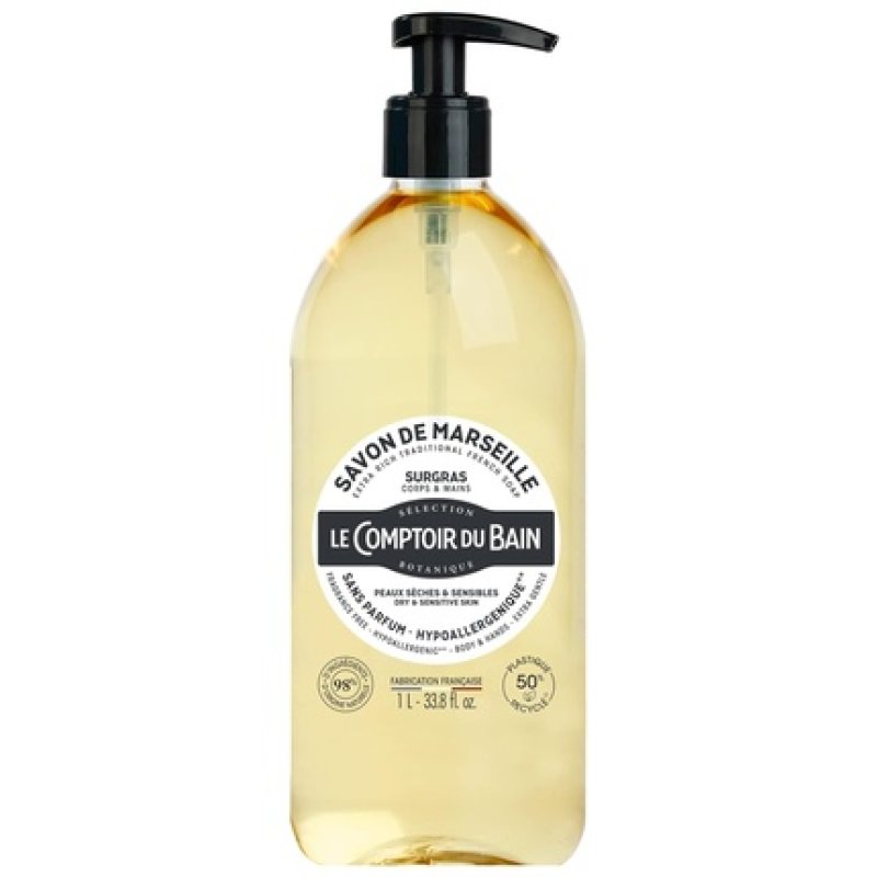 Le Theke Du Bad Re-Fattening Soap from Marseille Hypoallergenic 1L