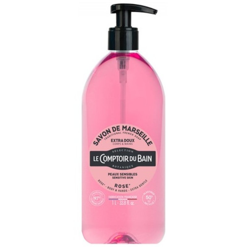 Le Theke Du Bad Traditional Soap from Marseille Rose 1L