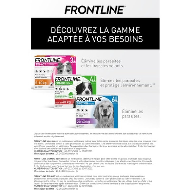 Frontline Spot On Dog Flea, Tick & Biting Lice Eliminator