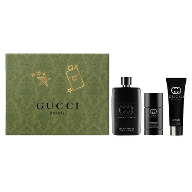 Gucci Guilty Pour Homme 3 Piece Gift Set: Eau de Parfum 90ml Spray 75ml Deodorant 50ml Gel - Hard Box