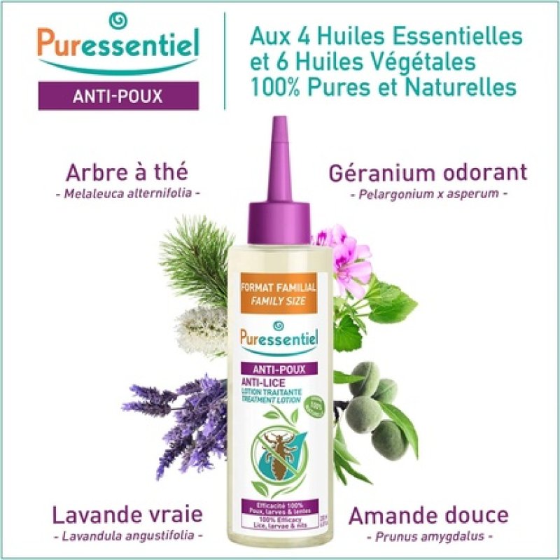 Puressentiel Anti Lice Treatment Lotion with Comb - Proven Effectiveness