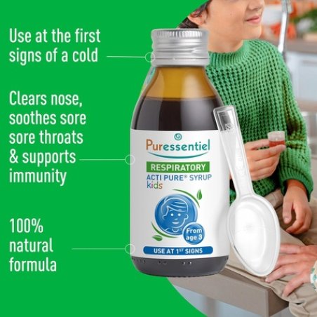 Puressentiel Acti Pure Kids Syrup 125ml Colds & Sore Throat Relieves immediately and decongestant Supports immunity