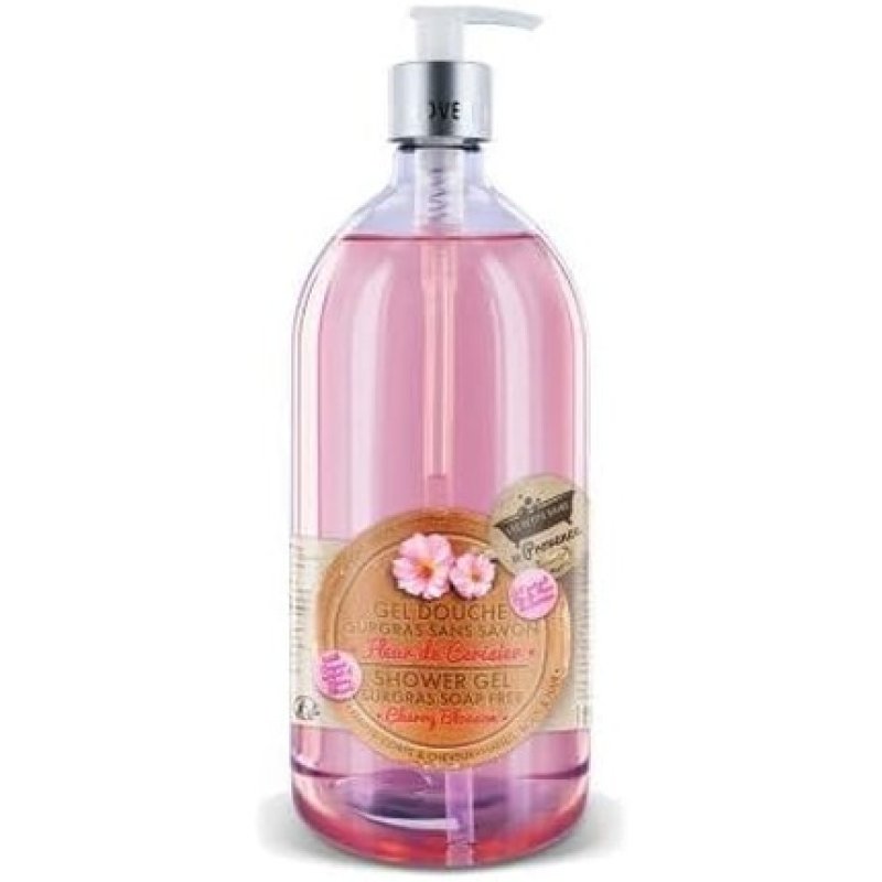 Les Petits Bains De Provence Soap-Free Superfatted Shower Gel Cherry Blossom 1L