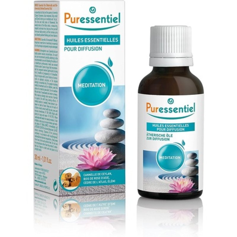 Puressentiel Essential Oils for Diffusion Meditation Blend 30ml - Aromatherapy 100% Pure & Natural Essential Oils to