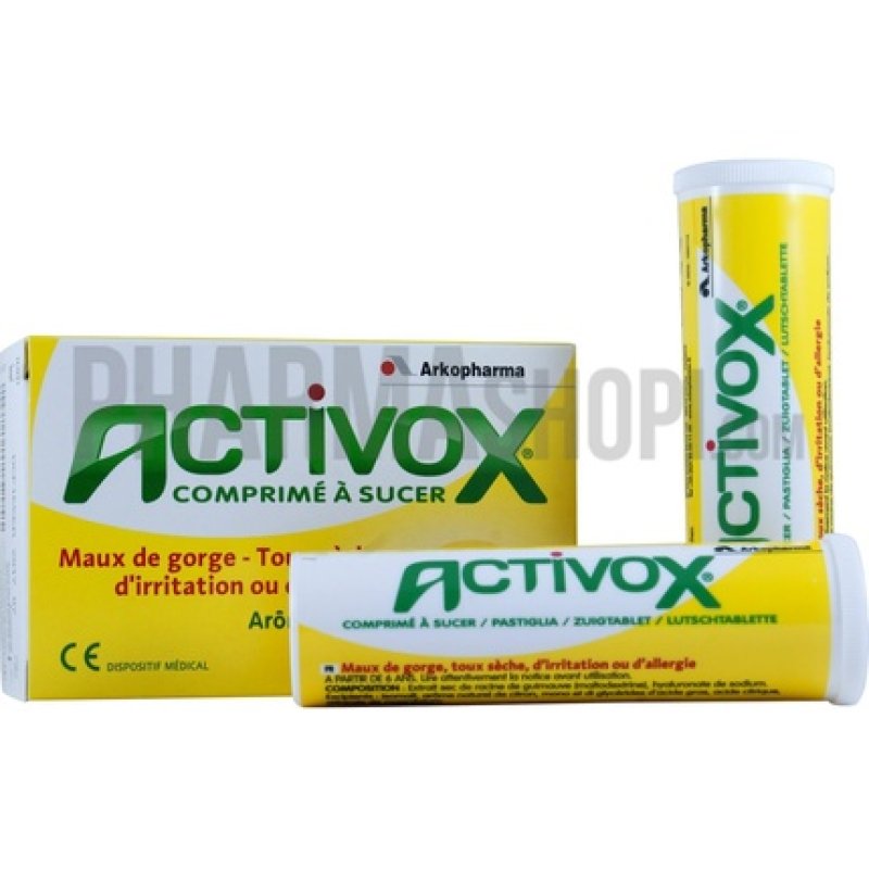 ACTIVOX® Comprimé à sucer - Maux de gorge, toux sèche - Dès 6 ans Goût Citron - 24 comprimés(4)