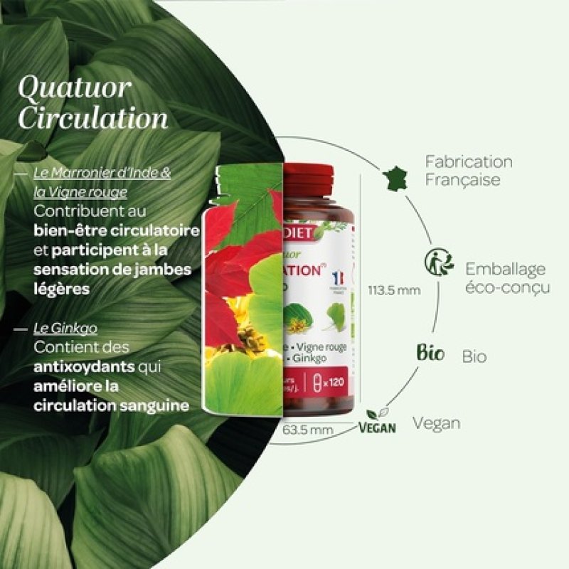 Superdiet Organic Circulation Quartet - Horse Chestnut, Red Vine, Witch Hazel