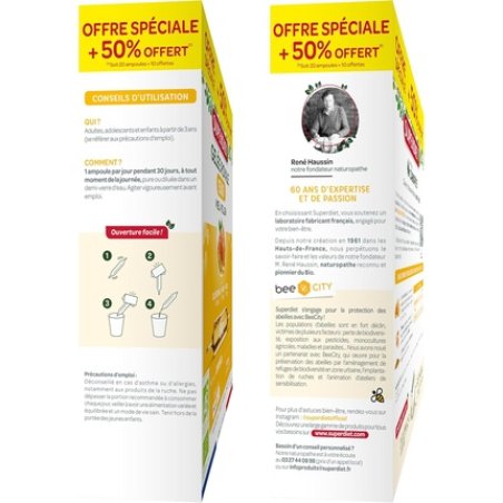 Superdiet Royal Jelly 1500mg Organic with Honey and Pollen