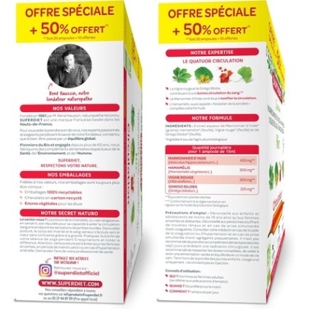 Superdiet Quatuor Circulation Bio for Light Legs with Chestnut