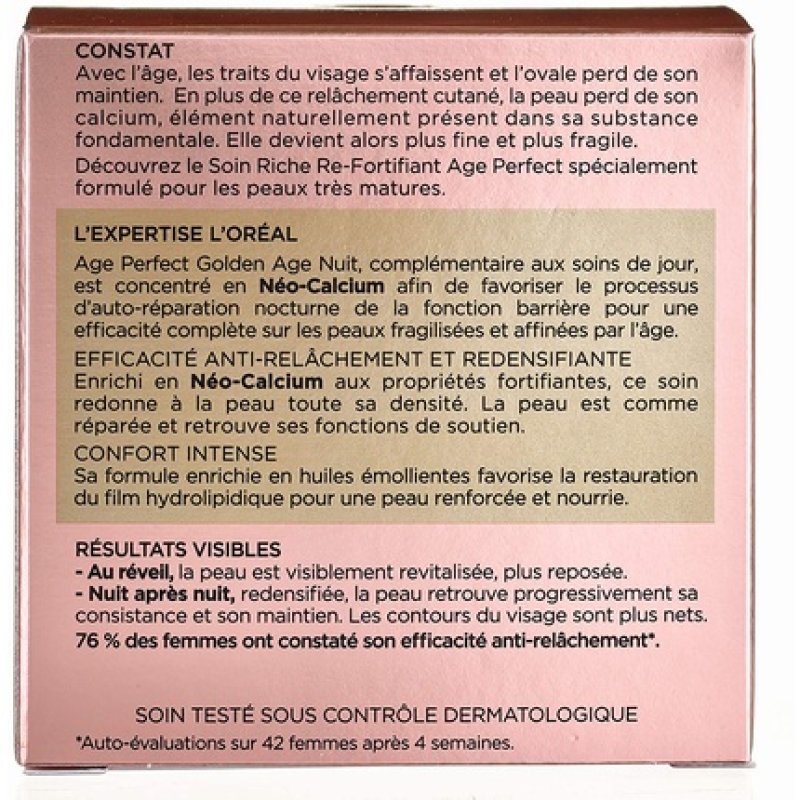 L'Oreal Paris Age Perfect Golden Age Night Cream 50ml - Anti-Sagging and Radiance for Mature Skin