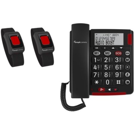 amplicomms BigTel 50 Alarm Plus Notrufarmband Duo dunkelgrau