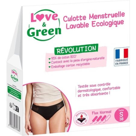 LG Washable Ecological Menstrual Panties Size S Normal Flow Black
