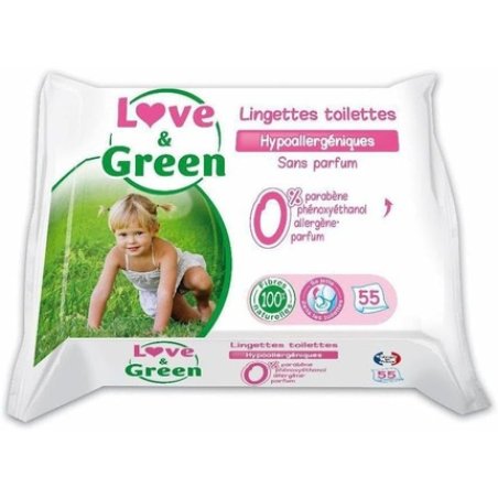 Love & Green Toilet Wipes 55 Wipes
