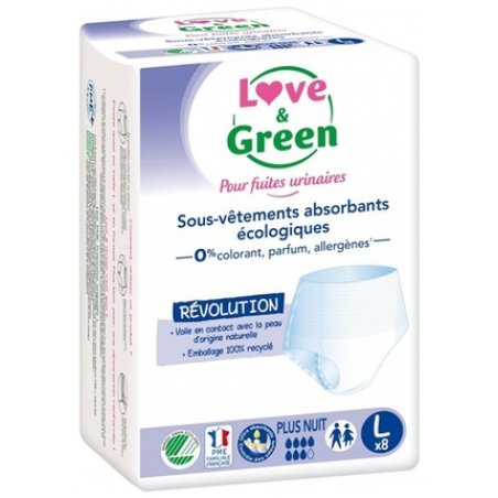 Love & Green Urinary Leakage Night Absorbent Underwear 8 Pads