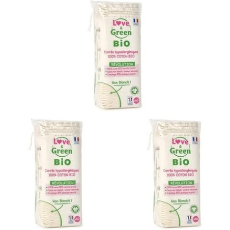 Love & Green Square Cotton Pads Unbleached 180 Pieces