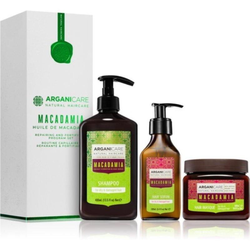 Arganicare Macadamia Repairing and Fortifying Program Set for Damaged and Dry Hair