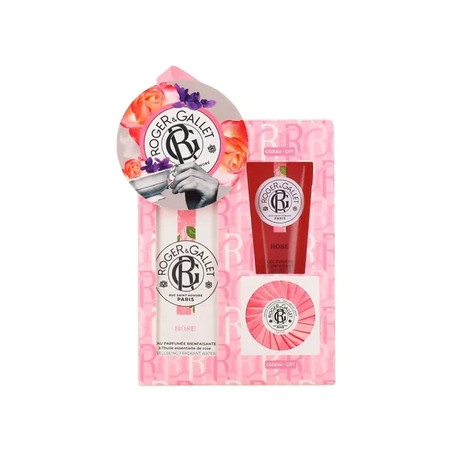 Roger & Gallet Rose Gift Set - Fragrant Water 100 Milliliters, Soap 50 Gr, Shower Gel 50 Milliliters