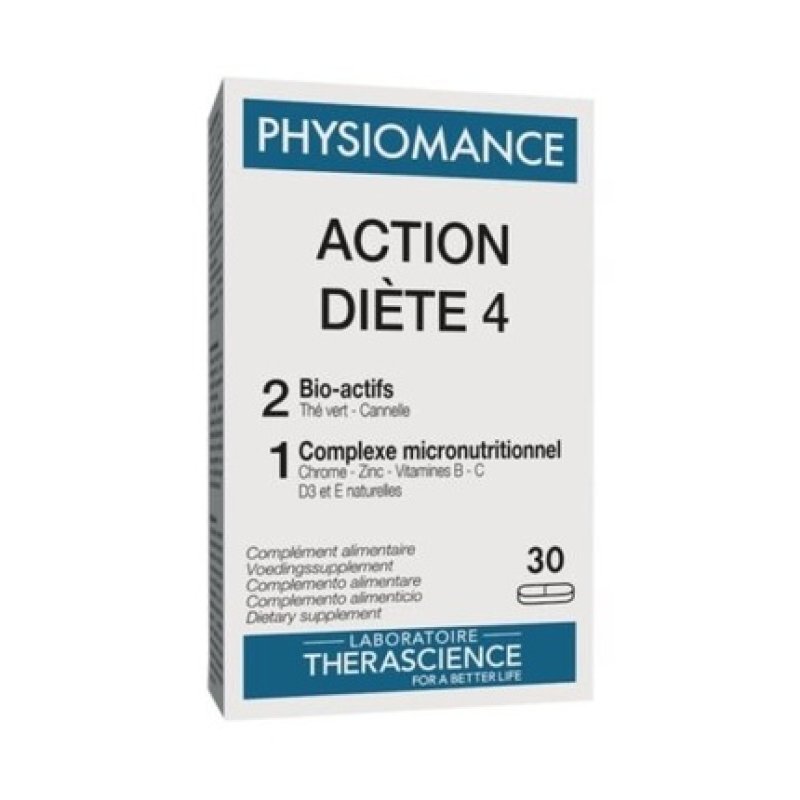 LABORATOIRE THERASCIENCE Physiomance Action Diète 30 Tablets - Pack of 4