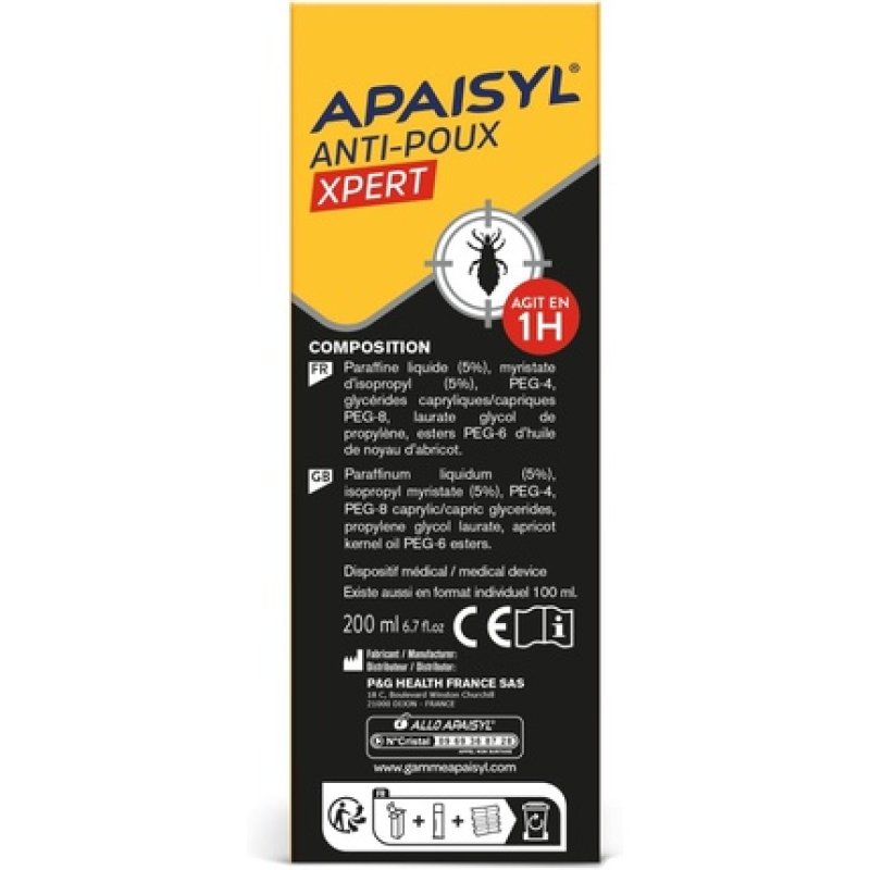 Apaisyl Xpert Anti-Lice Lotion Kills 100% of Lice and Nits in 1 Hour