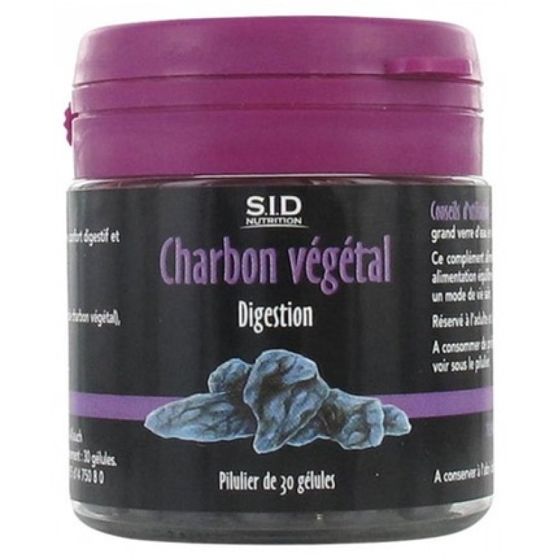 S.I.D Nutrition Digestion Vegetable Coal 30 Capsules