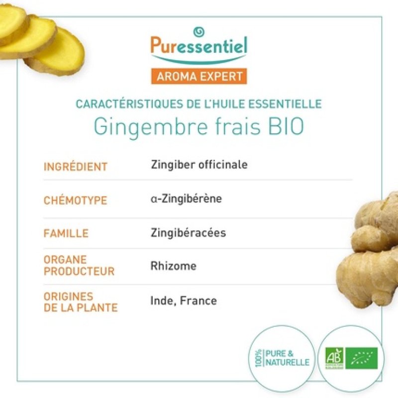 Puressentiel Organic Ginger Essential Oil 5ml