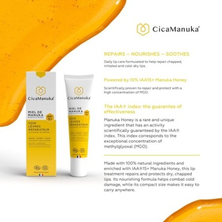 Cicamanuka Repair Lip Care 10% Manuka Honey IAA 15 Organic 15ml