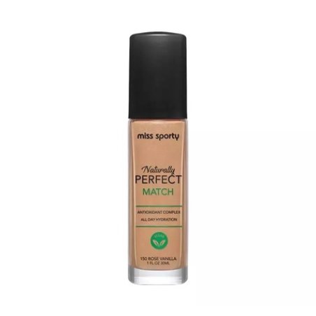 Miss Sporty Naturally Perfect Match Vegan Moisturizing Foundation 150 Rose Vanilla 30ml
