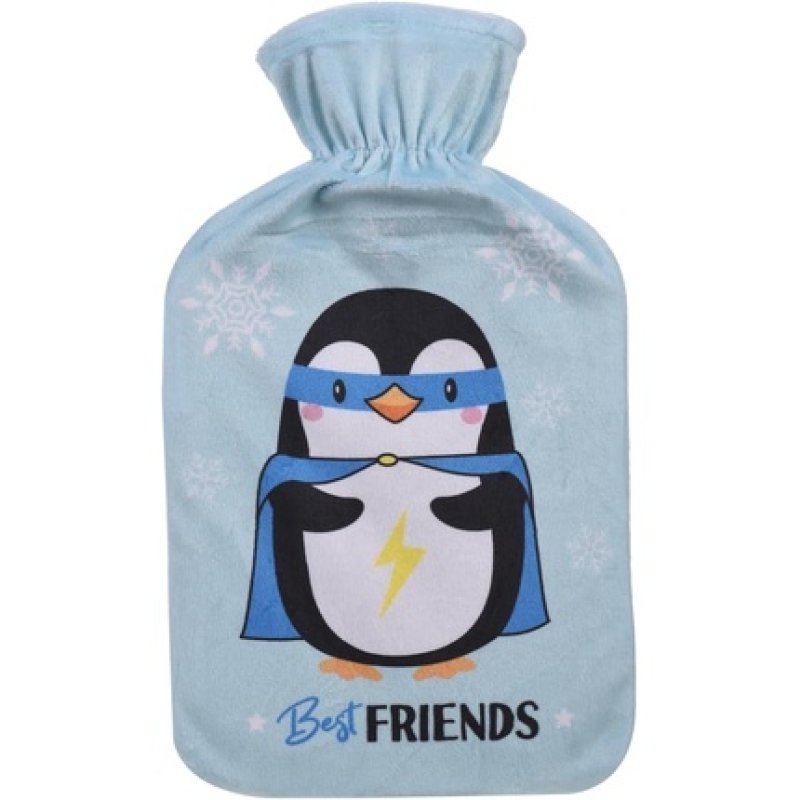 TAKE CARE Cute Super Friends Hot Water Bottle with Cover for Therapy Rubber Cold Winter Children Adults