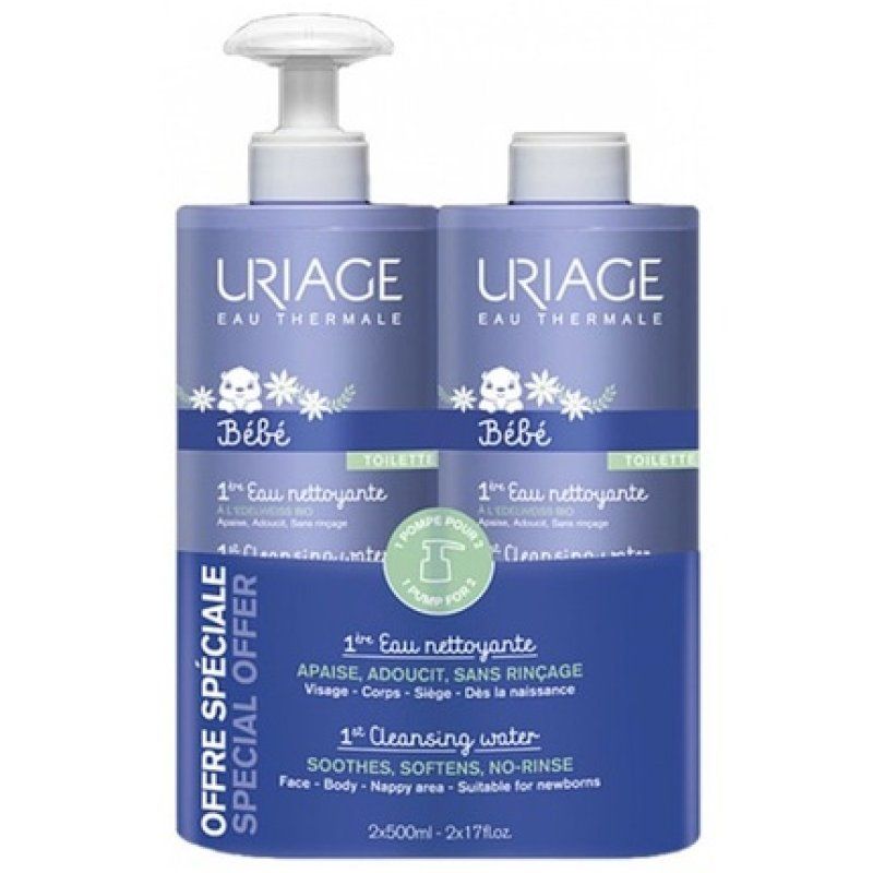 Uriage Baby 1st Cleansing Water 500ml - Pack of 2