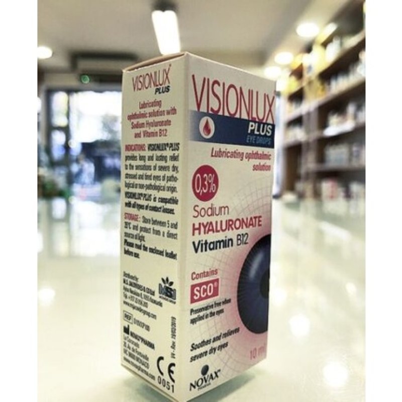 Visionlux Ophthalmic Lubricant Solution with Sodium Hyaluronate VIT B12 & B5 10ml