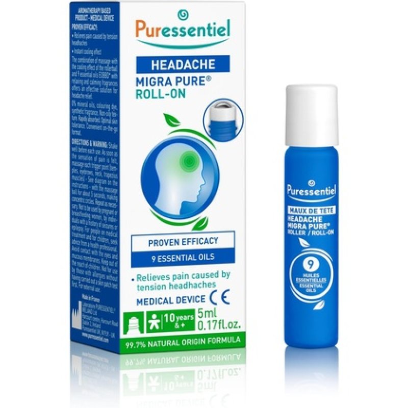 Puressentiel Headache Roller with 9 Essential Oils 10ml