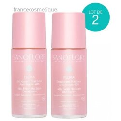 Sanoflore Deodorant Freshness 48h Flora Roll-On Organic 50ml - Pack of 2