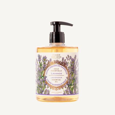 Panier des Sens Marseiller Lavender Liquid Soap 500ml - Natural Soap from 100% Vegetable Oils for Hands and Body